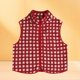 thumbnail image 5 of Women's Plaid Polar Fleece Vest Sleeveless Cardigan Turtleneck Zipper, 5 of 5