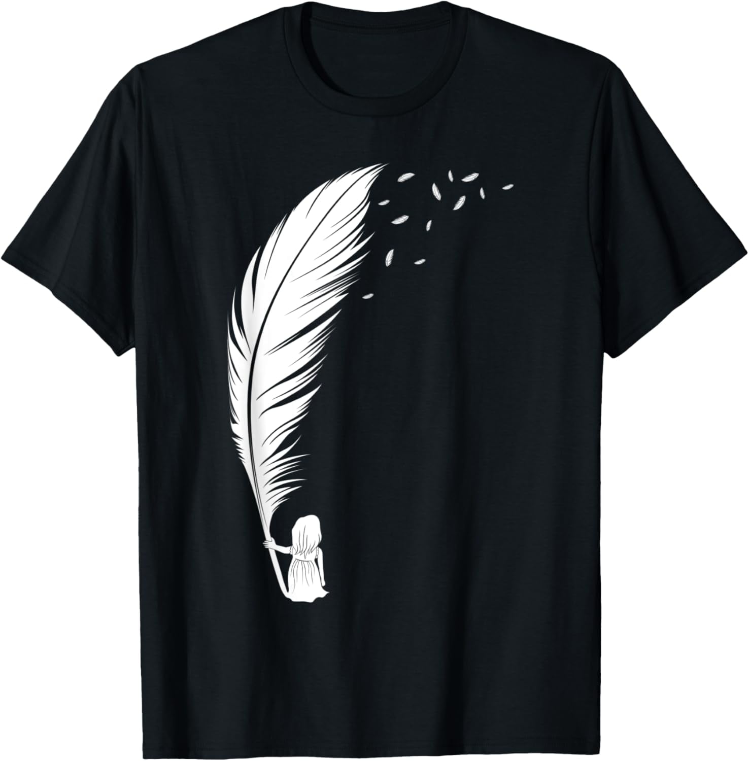 beautiful graphic art feather design T-Shirt men and women can