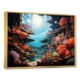 thumbnail image 2 of Designart "Exploring Coral Reefs of Cozumel II" Animals Framed Wall Art - Coastal Blue Coastal Coral Under Water Hallway Framed Wall Art Decor, 2 of 6