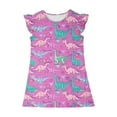 thumbnail image 5 of Kids Long Dresses Girls A-Line Dress Cute Dinosaur Printed Ruffle Sundress Toddler Girl Casual Dresses for Party Cotton Sundress Dress for Kids 5Y, 5 of 8
