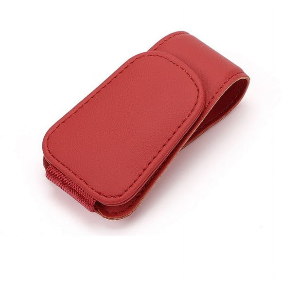 Magnetic Sunglass Clip, Car Visor Sunglasses, Foldable Leather Sunglass Holder, Portable Sunglasses Clip for Car, High-Quality Metal Frame, for Office Use