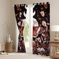 thumbnail image 3 of Manfei Hippie Moth Butterfly Black Out Curtains for Kids, Rustic Groovy Floral Curtains Pack of 2 (42x63 Each), Tribal Bohemian Style Bedroom Curtains, Living Room Curtains Decor, 3 of 6