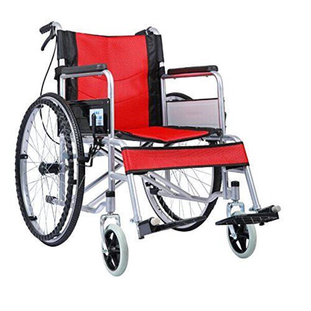Durable Folding Wide Seat Manual Transport Self Propelled Wheelchair