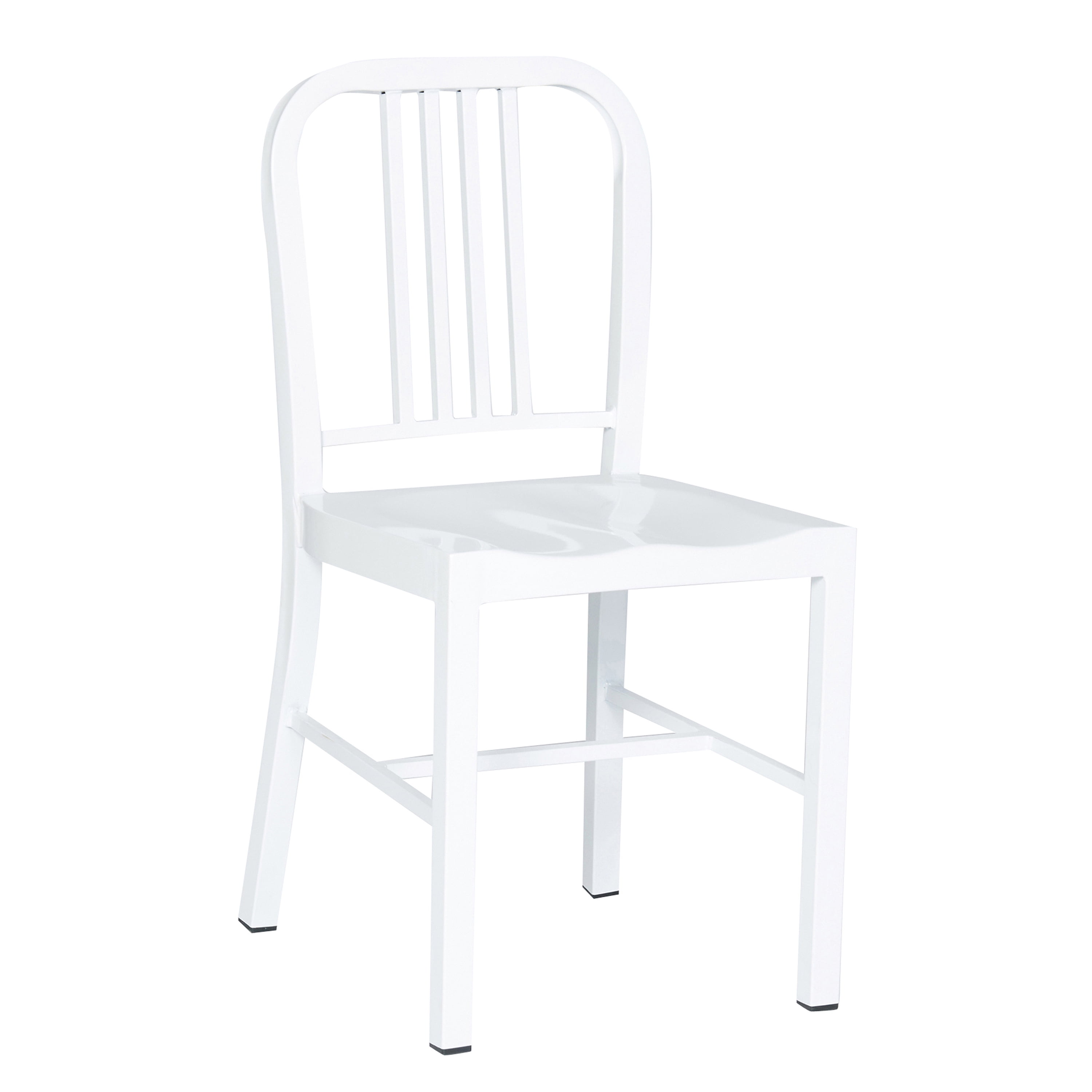 Industrial White Metal Indoor Dining Chair, Set of 2