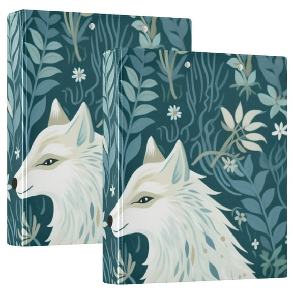 Fox Flowers Leaves Painting 3 Ring Binders 1.5 inch Hardcover File Folders with Interior Pockets A4 Size Organizer for School Office Hospital Set of 2