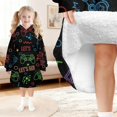 thumbnail image 6 of Game Controller Black Pattern Lamb Fleece Blanket Hoodies for Teens ,Teens Oversize Sherpa Wearable Hooded Blanket Sweatshirt with Super Pockets, 6 of 6