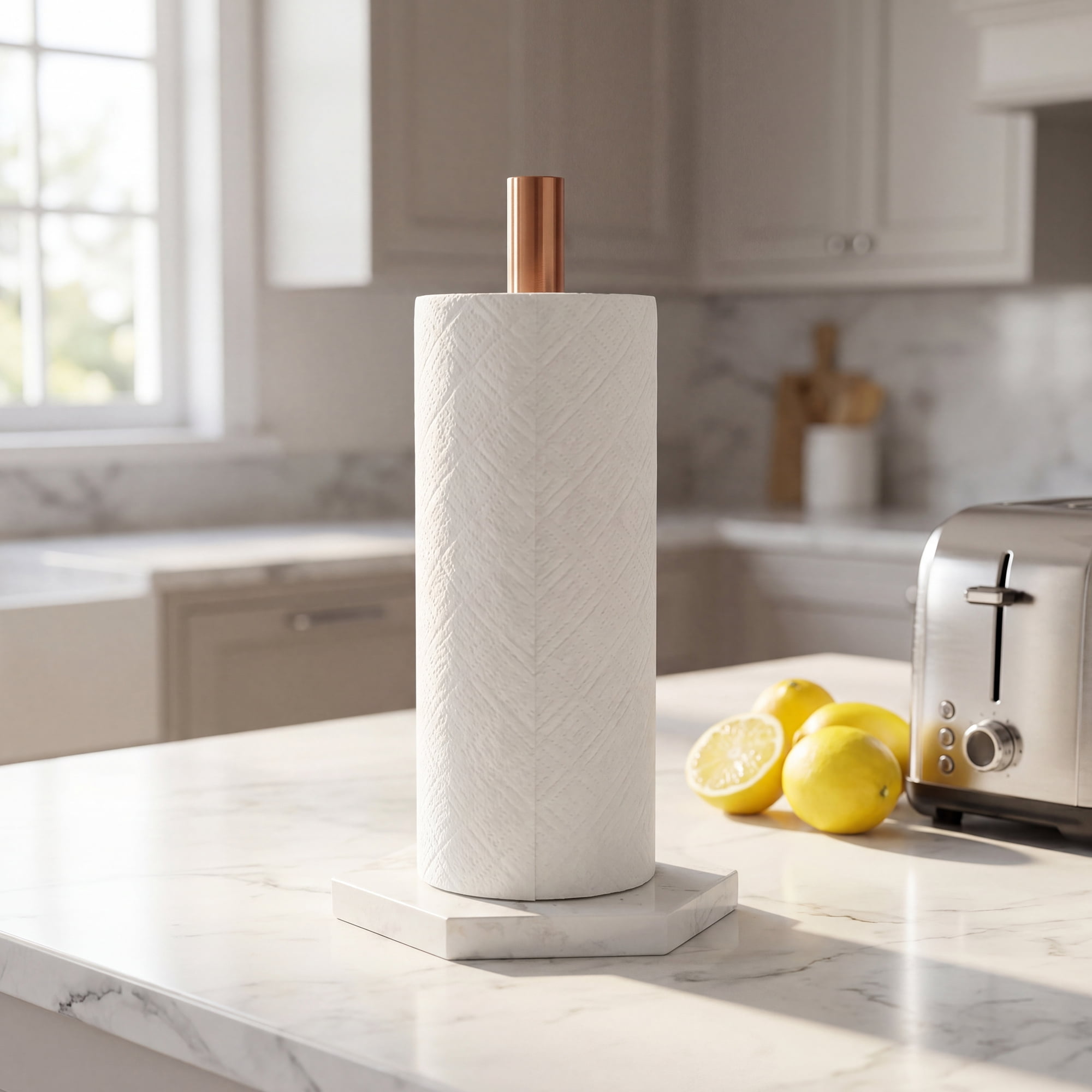 Unique Bargains Non Slip Base Paper Towel Holder Brown A 11.7x3.3inch