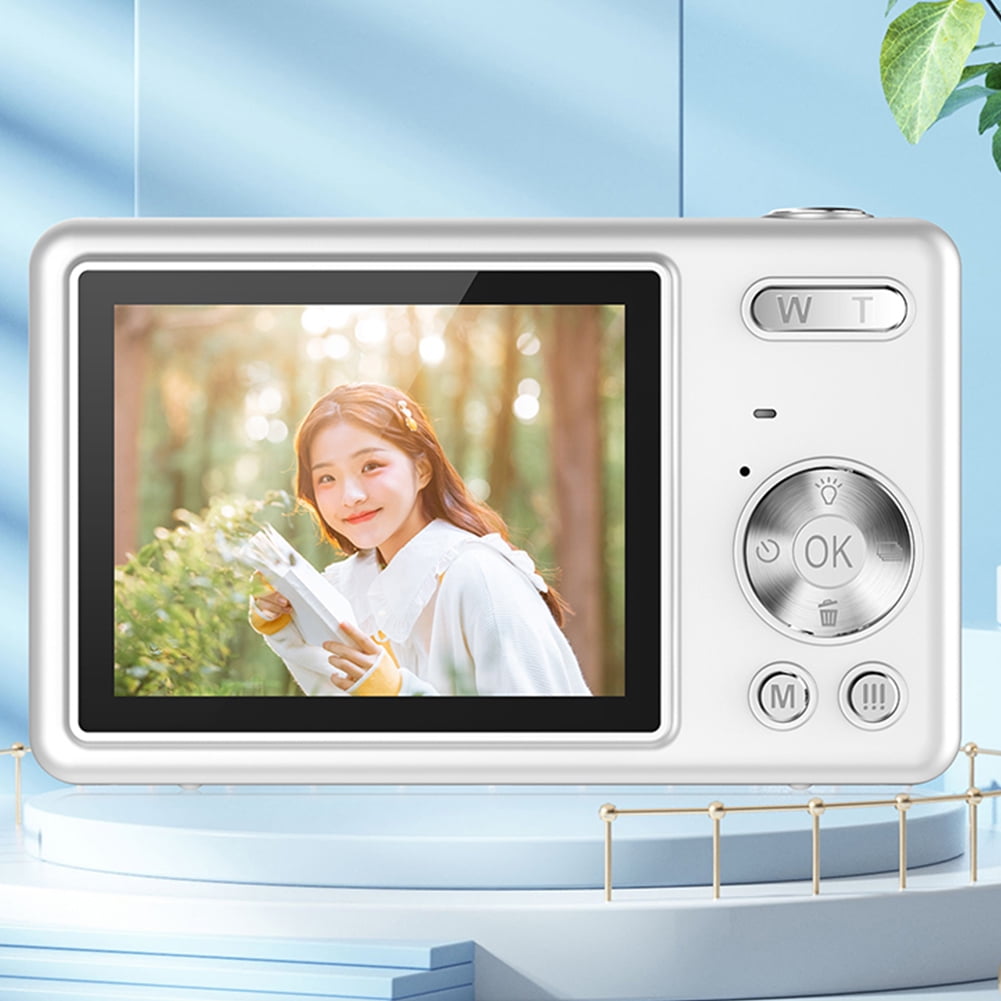 Yibooy 4K HD 1080P Digital Camera 16X Zoom Autofocus Vlogging Camera Camcorder (White)
