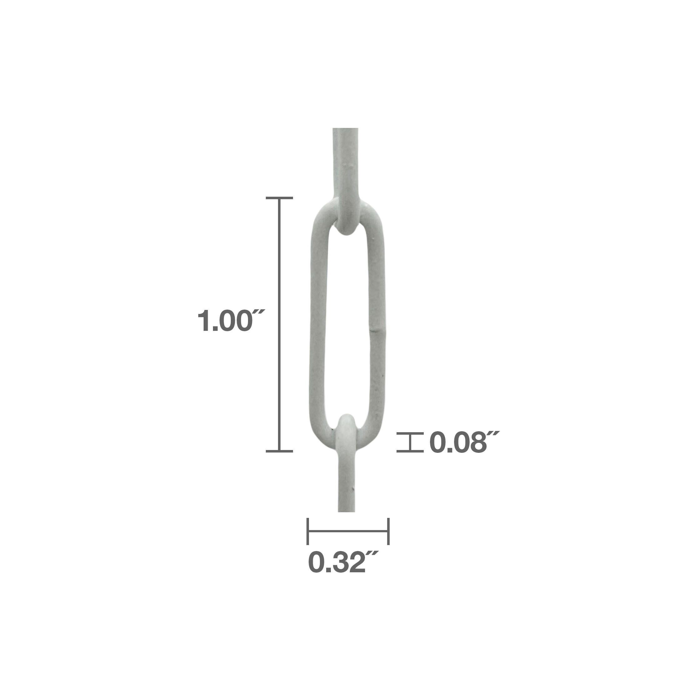 (3 pack) White Paperclip Decorator Chain Kit with S-hooks, Peerless Chain Company, #4748210J