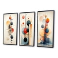 thumbnail image 3 of Designart "Retro Geometric Midnight Daydreams I" Modern Geometric Framed Wall Art Set Of 3 - Blue Abstract Frame Canvas Set For Living Room Decor, 3 of 7