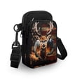 thumbnail image 3 of HELLHERO American Flag Deer Crossbody Sling Bags with Double Deck for Casual Use, 3 of 7