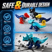 Dimoarch Boys Dinosaur Transforming Robot Toys for 3 4 5 6 7 8 Years Old Kids, 5-in-1 Dino Take Apart Transform Toys,STEM Educational Toys for Boys 3-6 Birthday Gift