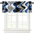 thumbnail image 2 of Stereo Abstract Line Gradient Blue Curtain Home Decoration Living Room Short Curtains Window Treatments For Kitchen Bedroom, 2 of 6