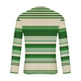 thumbnail image 4 of Fengqque Men's Striped T Shirts Raglan Long Sleeve Crew Neck Color Block Tee Casual Basic Blouse Tops Green XL(XL), 4 of 5