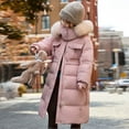 thumbnail image 7 of NAISIBABY Girls Winter Parka, Zip Up Fuzzy Hooded Over Knee Length Windproof Thermal Puffer Snow Coat Pink 10T, 7 of 7