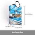 thumbnail image 2 of Xecao Greek Island Windmills Painting for Laundry Basket,Collapsible Large Laundry Hamper,Wash Bag for Laundry Room, Rolling Laundry Basket with Handles, 2 of 5