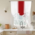 thumbnail image 3 of Red Solid Color Texture Tie Up Curtains for Kitchen Windows,Adjustable Rod Pocket Valance 54 Inch Long, Simple Red Stripes Window Treatment Balloon Roman Blind Shade, 42" x 54", 3 of 9
