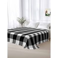 thumbnail image 6 of Farmhouse Checkered Flat Sheets Only Full Size, Soft Breathable Bed Top Sheets for Mattress, Black White Buffalo Plaid Luxury Bedding Flat Sheets for Home Hotel Bedroom Bed Protection, 6 of 9