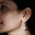 thumbnail image 4 of Rosec Jewels Teardrop Earrings with Certified Moissanite for Women, Hoop Drop Earrings, 10K Yellow Gold, 4 of 9
