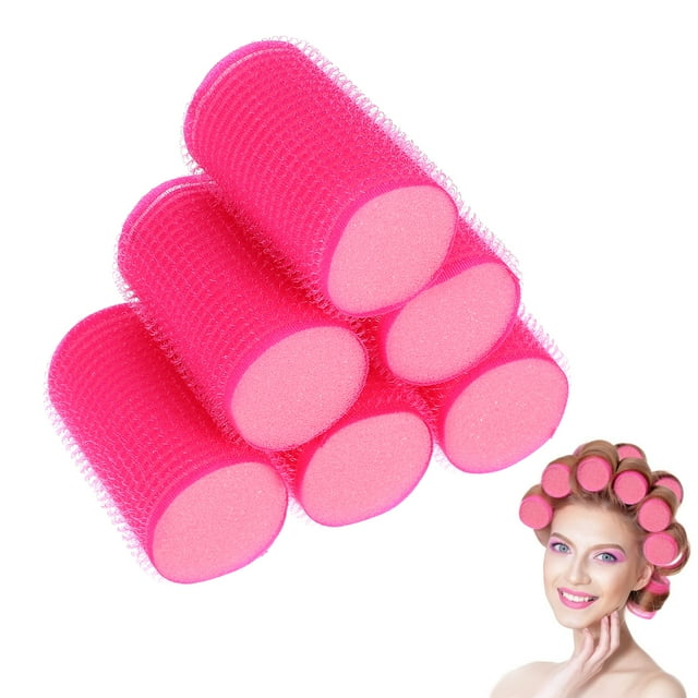 8 rulos de esponja autoadhesivos para el cabello, ideales para peinar sin esfuerzo y crear hermosos rizos.