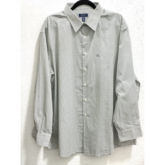 CLUB ROOM Men's Regular Fit Essential Check Dress Shirt, Hunter XXL 18-18.5