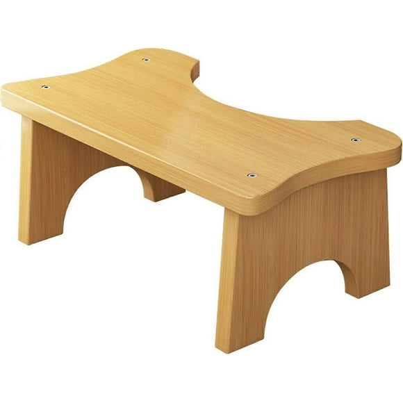Bamboo Toilet Stool Squatting Step Toilet Stool Wooden Toilet Stepstool Kids Squat Bamboo Toilet Stool Home Bathroom Simple C Shape Bamboo Toilet Stoo