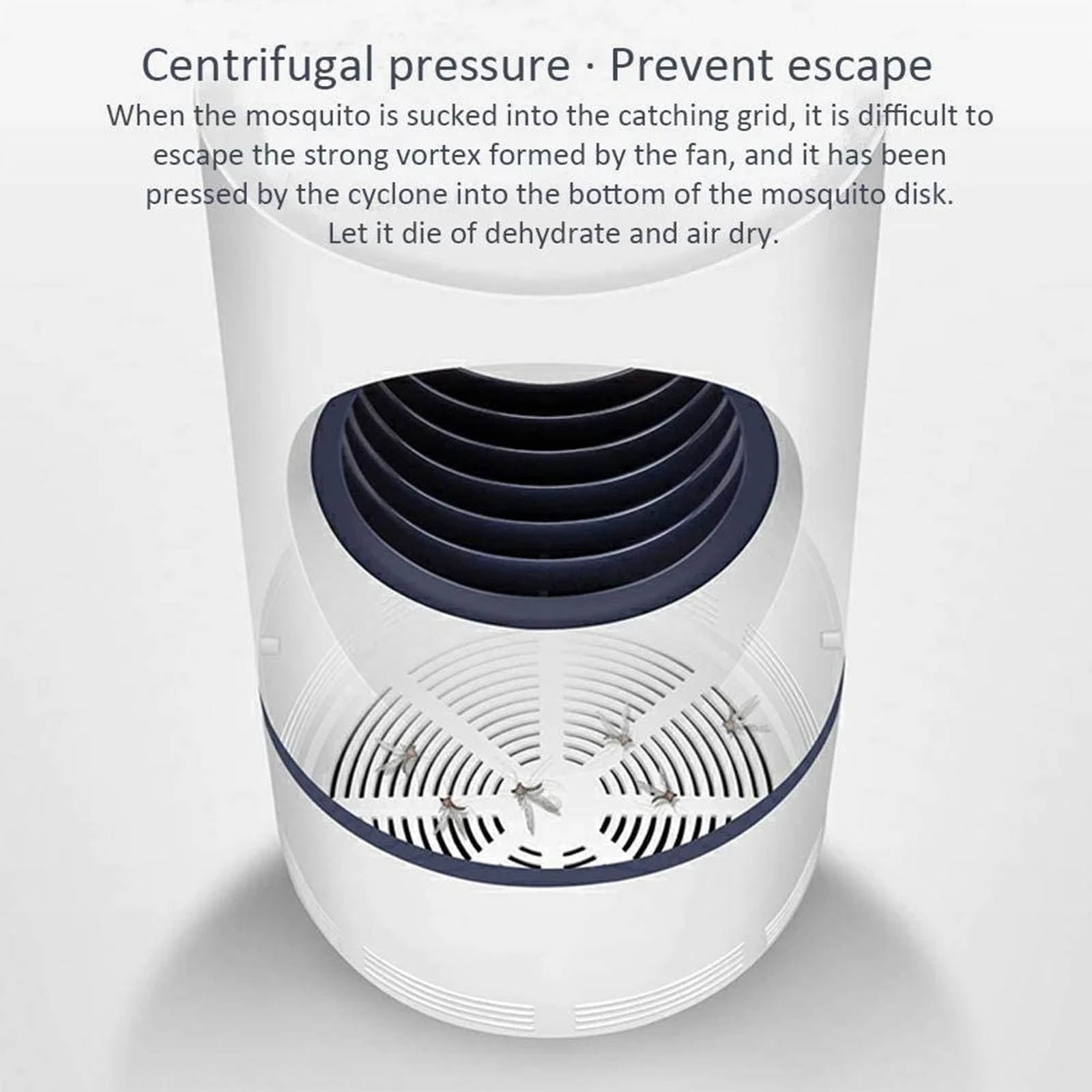 JIhuahe Mosquito Killer Indoor - USB Electric Trap with Suction Fan, No Zapper, Child Safe, Includes Adapter, Quiet Operation for Bedroom and Nursery, Home Essential