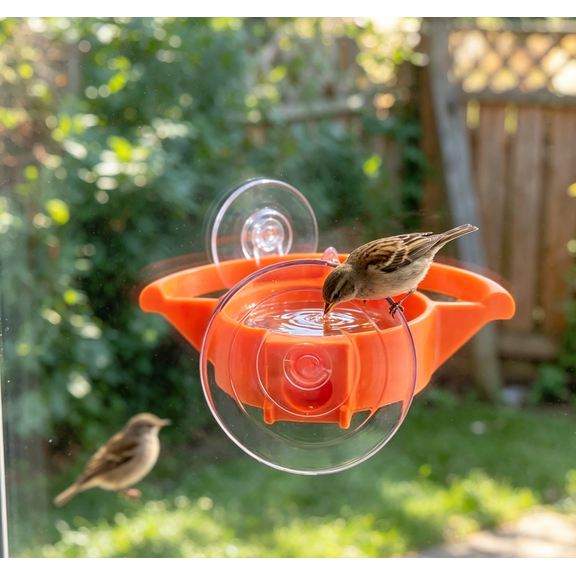 Window Suction Cup Bird Feeder Waterer for WildBird Watching Easy Installation Bird Feeding Station for Outdoor Use