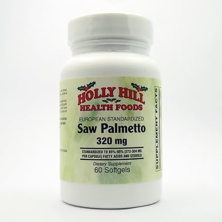 Holly Hill Health Foods Saw Palmetto Liquid Extract for Prostate Support, European Standardized, 320 mg, 60 Softgels