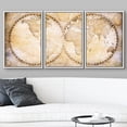 thumbnail image 3 of wall26 Framed Canvas Print Wall Art Set Retro Vintage Antique Globe Style Map Global Country Illustrations Modern Art International Educational for Living Room, Bedroom, Office - 24"x36"x3, 3 of 5