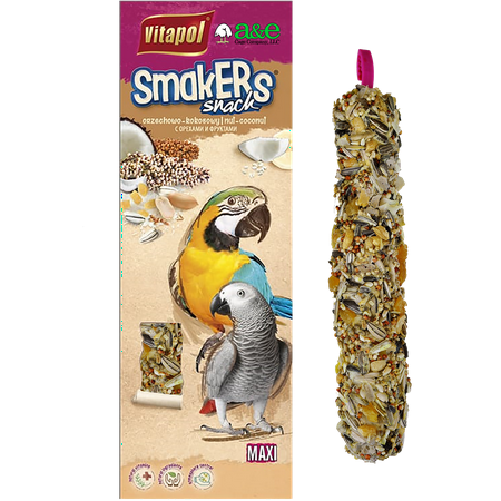 UPC: 0644472002386 | A&E Cage Co Smakers MAXI Parrot Nut/Coconut Treat Stick  Twin Pack
