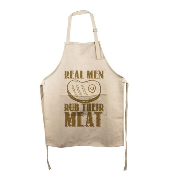 Real Men Rub Their Meat Funny Grill Master All Over Apron