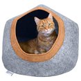 thumbnail image 1 of Cama redonda de fieltro para gatos Kitty City, cálida y acogedora, gris, 1 of 6