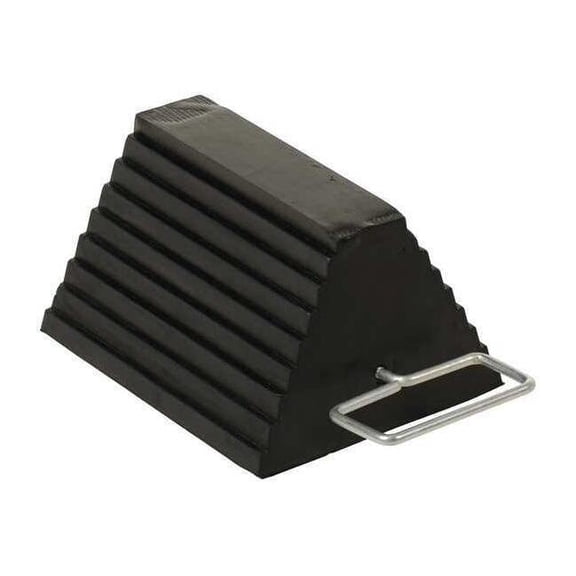 Vestil Rubber Wheel Chock-Steel Handle,9.25x6x8 RWC-8-HDL
