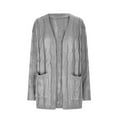 thumbnail image 3 of clear 50% off Usmixi Womens Winter Sweater Coat Womens Sweater Cardigan Long Sleeve Casual Solid Open Front Knit Cardigan Coat Loose Pocket Fall Comfy Knit Cabled Outwear Sweater Coat, 3 of 5
