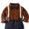 thumbnail image 4 of THSXS Toddler Thanksgiving Outfit 4T Boys Clothes Baby Boy Clothes Suits Toddler Dress Shirt With Bowtie Suspender Pants Outfit Sets Gentleman Wedding 12-18 Months, 4 of 4