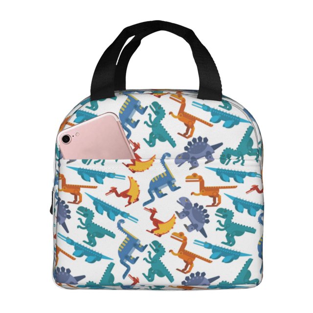 Disketp Block Dinosaur Bolsa Térmica para Almuerzo para Hombre y Mujer, Ideal para Trabajo, Senderismo y Picnic