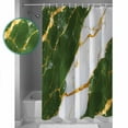 thumbnail image 3 of Green Marble Shower Curtain Set ，Waterproof Fabric Shower Curtains Gold Foil Modern Shower Curtains for Bathroom,Bathroom Decor 54x"78", 3 of 6