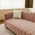 thumbnail image 2 of Mid-Century Modern Sofa for Living Room, 84" Pink Tufted Velvet Loveseat Sofa Couch, Sectional Love seat Sofa Couch with Gold Legs, Upholstered Sofa for Apartment Bedroom Apartment Home Office, 2 of 7