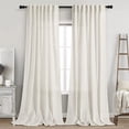 thumbnail image 1 of Juego de cortinas Nanspring de lino color crema, 260 cm de largo, 2 paneles, 1 of 7