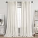 thumbnail image 1 of Juego de cortinas Nanspring de lino color crema, 260 cm de largo, 2 paneles, 1 of 7