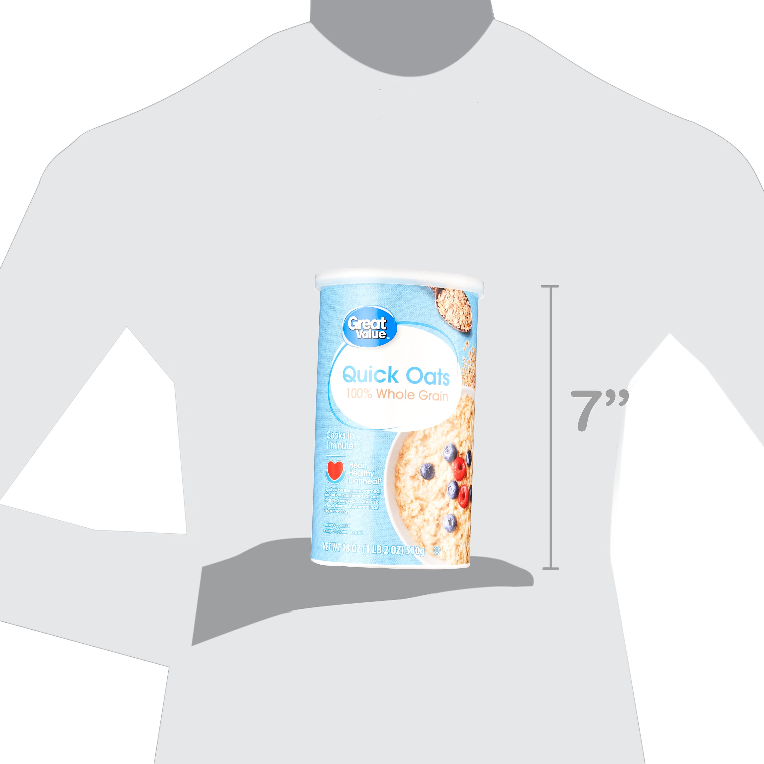 Great Value Instant Oats Tube, 18 oz
