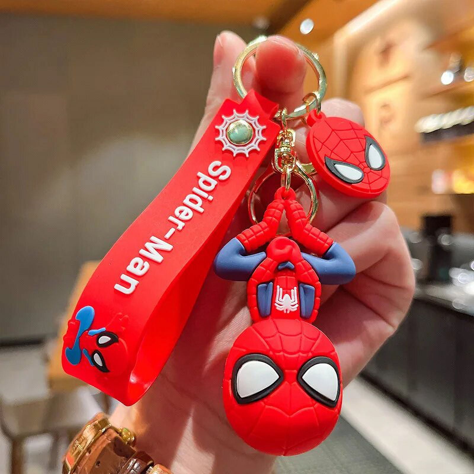 Kawaii Spider Man Keychain Spiderman Action Figures Anime Keyring
