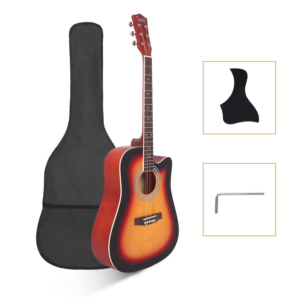 Lowestbest 41" Notch Spruce Panel Matte Edging Folk Guitar with Bag & Shield & Wrench for Music Lovers, Gradient Sunset Lowestbest 41" Notch Spruce Panel Matte Edging Folk Guitar with Bag & Shield & Wrench for Music Lovers, Gradient Sunset