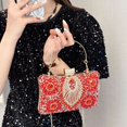 thumbnail image 3 of Women Rhinestone Handbag Celebrity Star Prom Cocktail Party Banquet Purse Slim Hollow Chain Rhinestone Evening Bag, 3 of 8