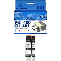 PGI-480XXL CLI-481XXL PGI 480 CLI 481 Ink Cartridges Compatible for Canon TS704 TR7540 8540 TS6140 8270 9170 9540 Inkjet Printers, Leak-Proof Design Crisp Printing