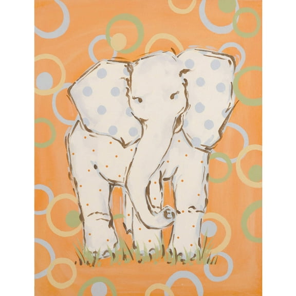 Marmont Hill "Whimsy Elephant" by Reesa Qualia Painting Print on Wrapped Canvas