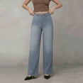 thumbnail image 2 of Sentmoon Jeans pour Femmes Jambe Grand Taille Mi-Haute Coupe Ajustée Jeans Jambe Grand Mode Décontractée Tendance Style Moderne Confortable Pantalon en Denim Classique Élégant Tenue Quotidienne pour Mode de Rue, 2 of 7
