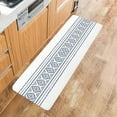 thumbnail image 5 of Kitchen Rugs and Mats,Navy Blue Vintage Pattern Farmhouse 2 Piece Anti Fatigue Area Runner Rug Set Comfort Standing Floor Mat,Boheo Tribal Stripes White Non Slip Absorbent Doormats for Laundry, 5 of 6