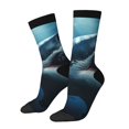 thumbnail image 1 of Balery 3D Realistic Shark Calcetas Largas con Estampado para Hombre y Mujer – Suaves y Transpirables, Talla Única (US 5-11), 1 of 6